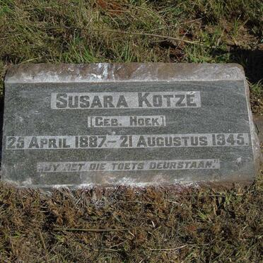 KOTZE Susara nee HOEK 1887-1945