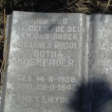 KOEKEMOER Johannes Rudolf Botha 1926-1948