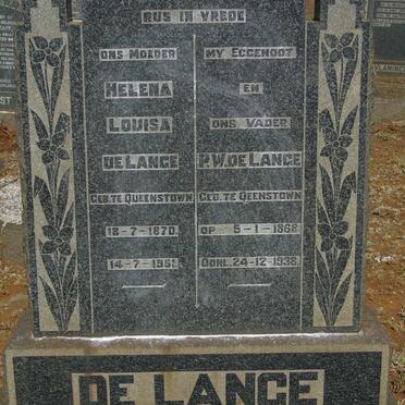 LANGE P.W. , de 1868-1938 & Helena Louisa 1870-1951