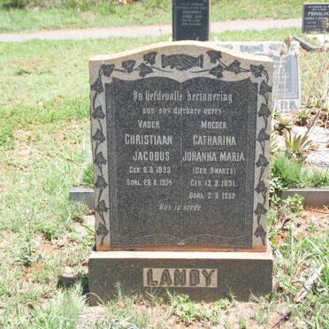 LANDY Christiaan Jacobus 1893-1954 &amp; Catharina Johanna Maria SWARTS 1891-1952