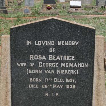 MCMAHON Rosa Beatrice nee VAN NIEKERK 1897-1936