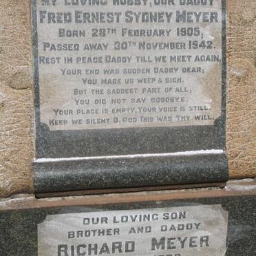 MEYER Fred Ernest Sydney 1905-1942 :: MEYER Richard 1928-1971