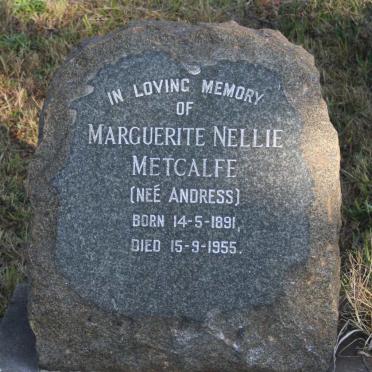 METCALFE Marguerite Nellie nee ANDRESS 1891-1955