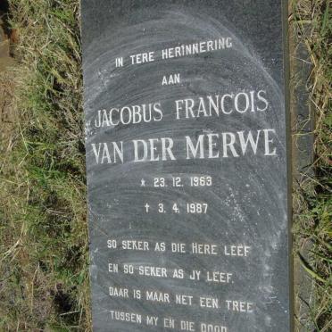 MERWE Jacobus Francois, van der 1963-1987