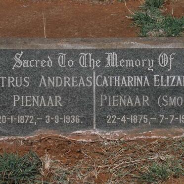 PIENAAR Petrus Andreas 1872-1936 & Catharina Elizabeth SMOOK 1875-1958