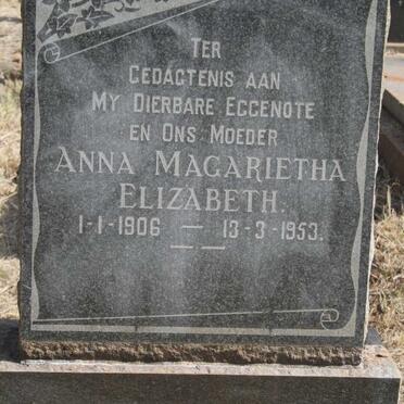PISTORIUS Anna Magarietha Elizabeth 1906-1953
