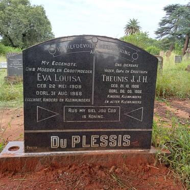 PLESSIS Theunis J.J.H., du 1906-1986 & Eva Louisa 1908-1968
