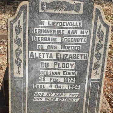PLOOY Aletta Elizabeth, du nee VAN EDEN 1872-1954