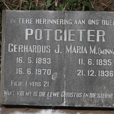 POTGIETER Gerhardus J. 1893-1970 & Maria M. MINNAAR 1895-1936
