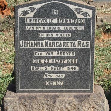 RAS Johanna Margareta nee VAN ROOYEN 1880-1946