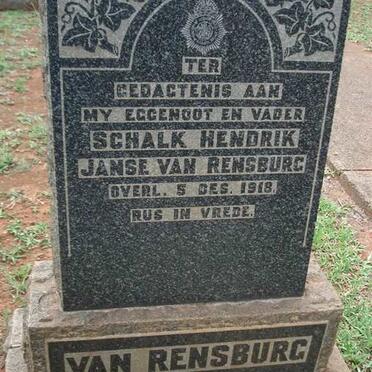 RENSBURG Schalk Hendrik, Janse van -1918