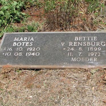 RENSBURG Bettie, v. 1899-1972 :: BOTES Maria 1920-1940