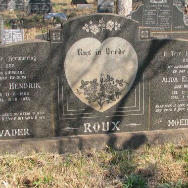 ROUX Gert Hendrik 1888-1973 &amp; Alida Elizabeth WILKEN 1897-1960
