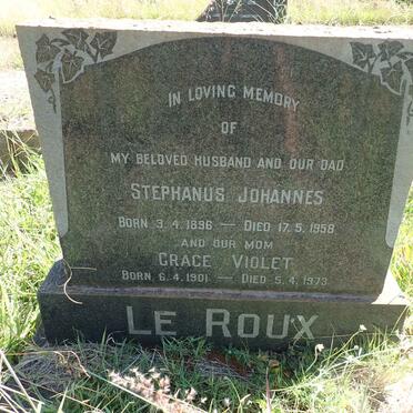 ROUX Stephanus Johannes, le 1896-1958 &amp; Grace Violet 1901-1973
