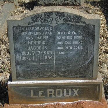 ROUX Hendrik Jacobus, le 1889-1954