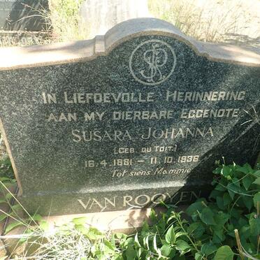 ROOYEN Susara Johanna, van nee DU TOIT 1881-1936
