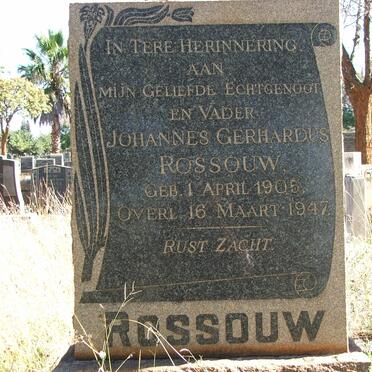 ROSSOUW Johannes Gerhardus 1905-1947