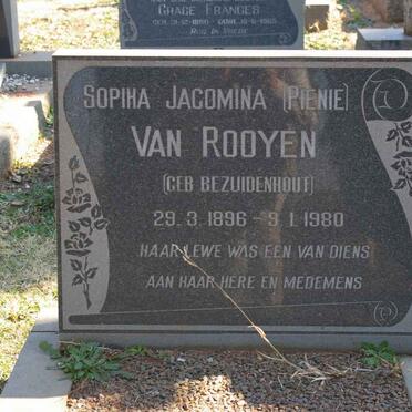 ROOYEN Sophia Jacomina, van nee BEZUIDENHOUT 1896-1980
