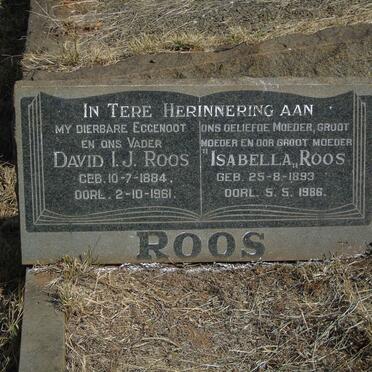 ROOS David I.J. 1884-1961 &amp; Isabella 1893-1986