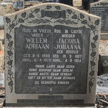 ROUX Willem Adriaan, le 1898-1970 & Jacoba Johanna KRUGER 1907-1954