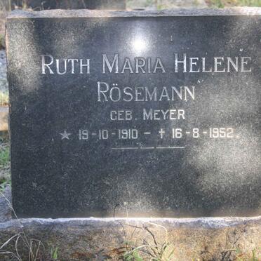 ROSEMANN Ruth Maria Helene nee MEYER 1910-1952