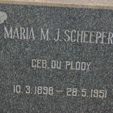 SCHEEPERS Maria M.J. nee DU PLOOY 1898-1951