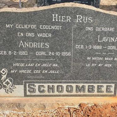 SCHOOMBEE Andries 1883-1956 & Lavina 1888-1966