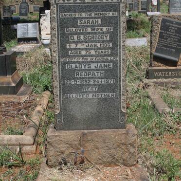 SCROOBY Sarah -1936 :: REDPATH Gladys Jane 1892-1971 :: SCOTT Alistair Brian 1956-1971