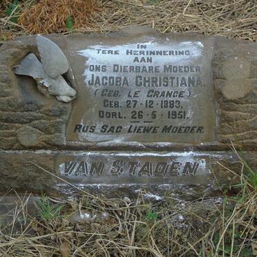 STADEN Jacoba Christiana, van nee LE GRANGE 1883-1951