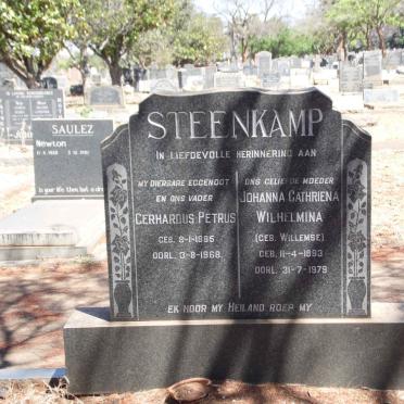 STEENKAMP Gerhardus Petrus 1885-1968 &amp; Johanna Cathriena Wilhelmina WILLEMSE 1893-1979