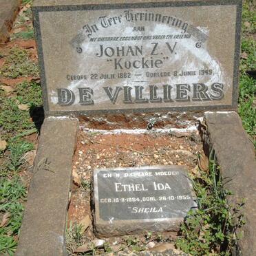 VILLIERS Johan Z.V., de 1882-1949 & Ethel Ida 1884-1955 