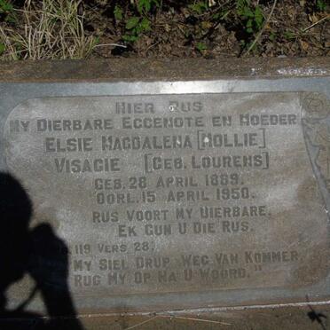 VISAGIE Elsie Magdalena nee LOURENS 1889-1950