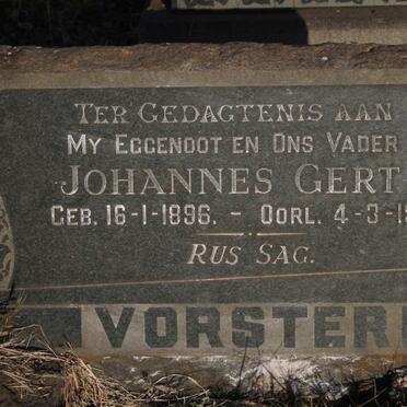 VORSTER Johannes Gert 1896-1955