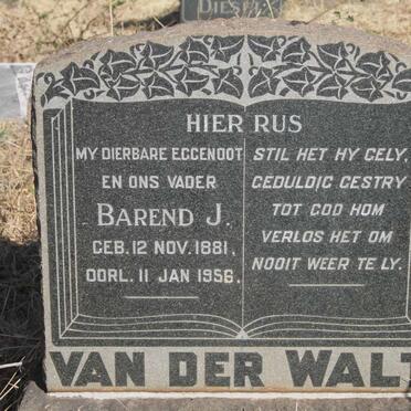 WALT Barend J., van der 1881-1956