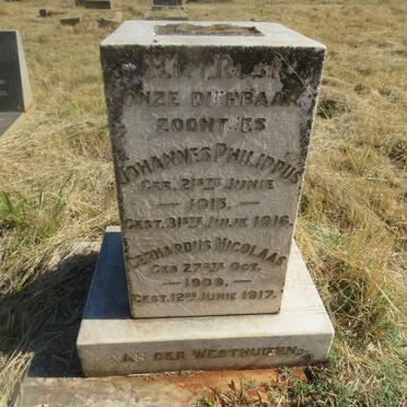WESTHUIZEN Johannes Philippus, van der 1915-1916 :: WESTHUIZEN Gerhardus Nicolaas, van der 1909-1917