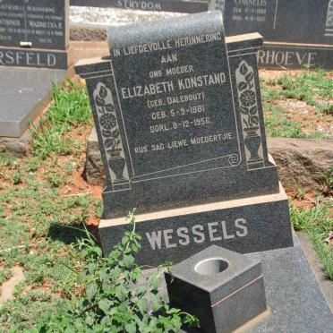 WESSELS Elizabeth Konstand nee DALEBOUT 1881-1956