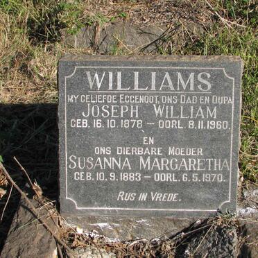 WILLIAMS Joseph William 1878-1960 &amp; Susanna Margaretha 1883-1970