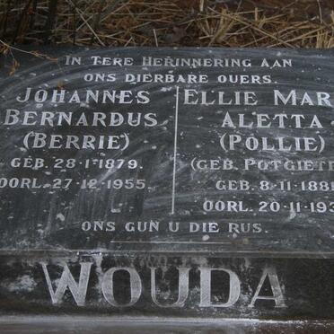 WOUDA Johannes Bernardus 1879-1955 & Ellie Maria Aletta POTGIETER 1881-1937