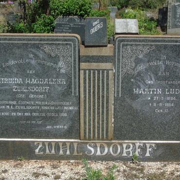 ZUHLSDORFF Martin Ludwig 1864-1954 & Gertruida Magdalena GERICKE 1861-1950