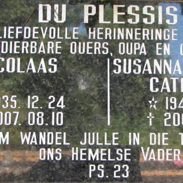 PLESSIS Nicolaas, du 1935-2007 &amp; Susanna Elisabeth Catharina 1940-2006