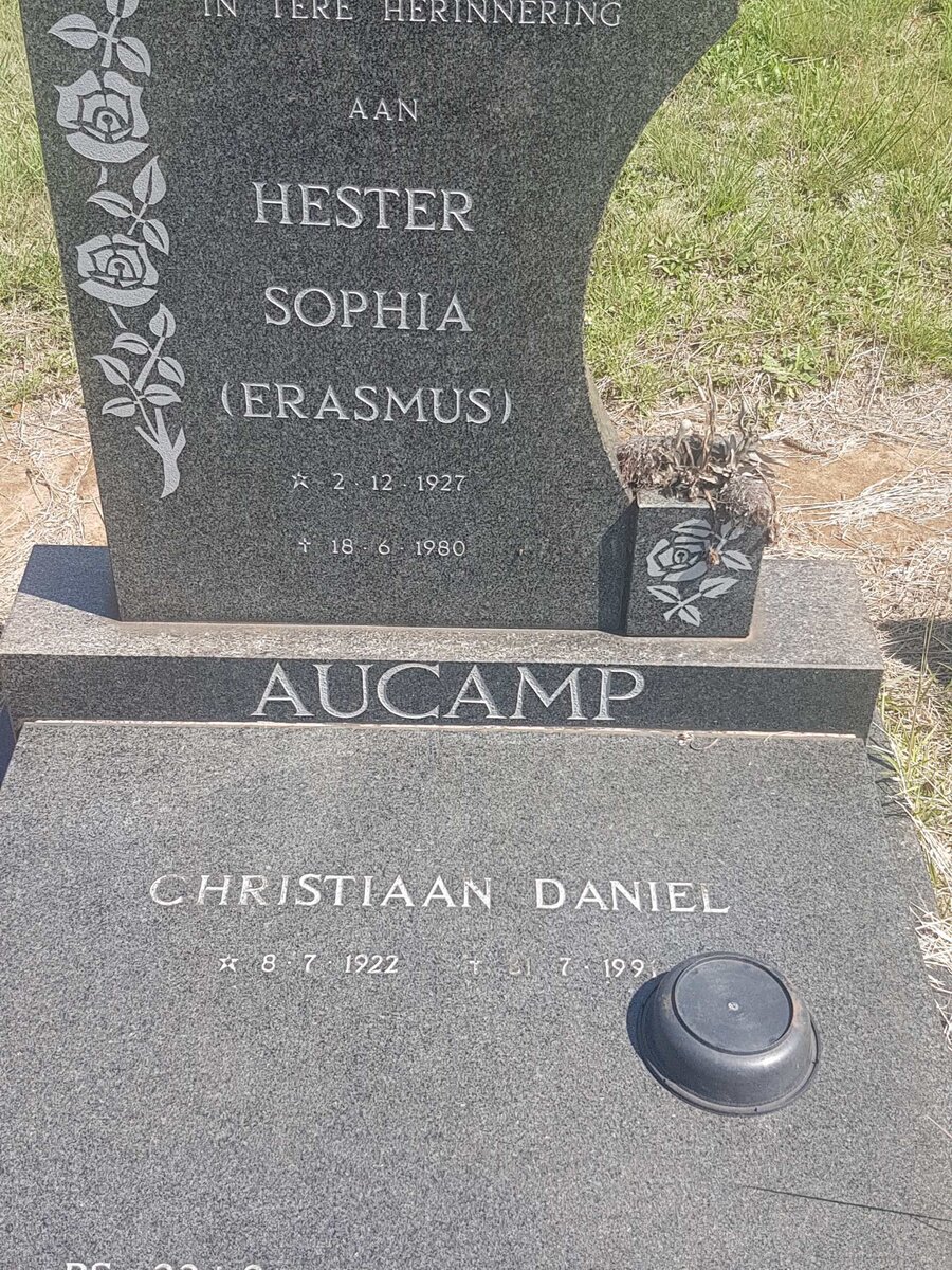 AUCAMP Hester Sophia nee ERASMUS 1927-1980