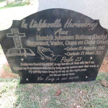 BOTHMA Hendrik Johannes 1942-2017