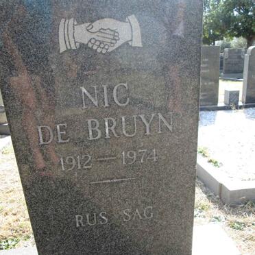 BRUYN Nic, de 1912-1974