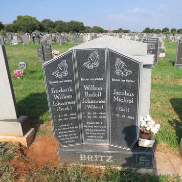 BRITZ Frederik Willem Johannes 1943-2014 :: BRITZ Willem Rudolf Johannes 1945-2015 :: BRITZ Jacobus Michiel 1956-