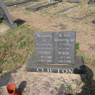CLIFTON George 1928-1983 & Bokkie 1932-1989