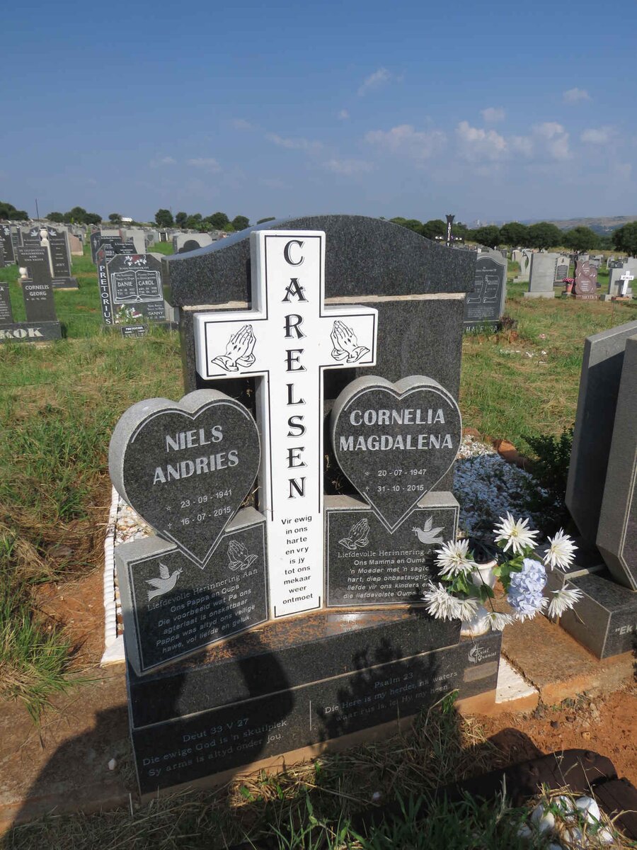 CARELSEN Niels Andries 1941-2015 & Cornelia Magdalena 1947-2015 