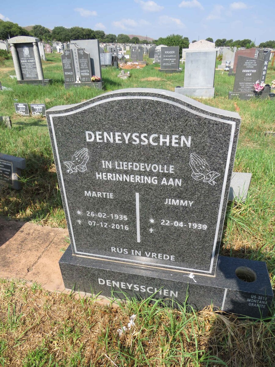 DENEYSSCHEN Jimmy 1939- & Martie 1935-2016