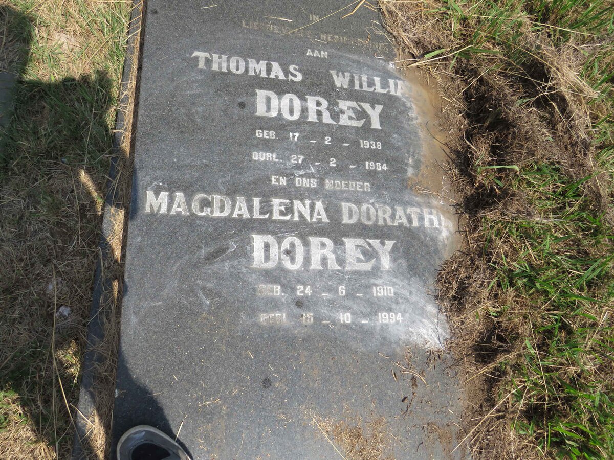 DOREY Thomas William 1938-1984 & Magdalena Dorath? 1910-1994