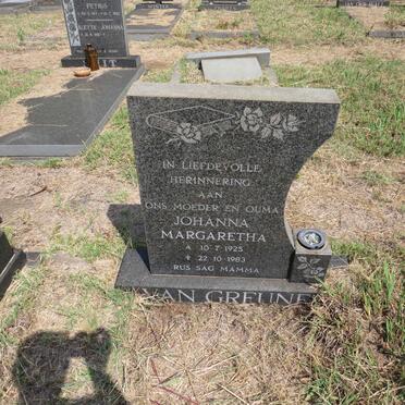 GREUNEN Johanna Margaretha, van 1925-1983