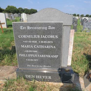 HEYER Cornelius Jacobus, den 1938-2015 & Maria Catharina 1946- :: DEN HEYER Phillippus Farenkamp 1971-